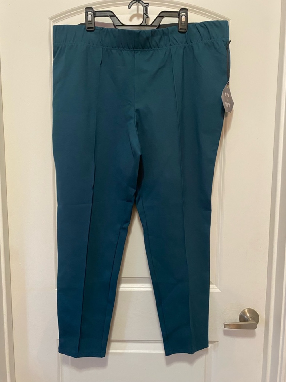 Ava & Viv Teal Pull-On Dress Pants for women